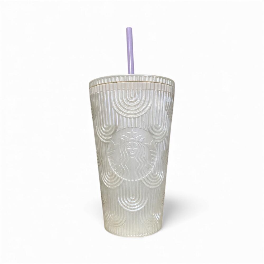 2023 Spring Starbucks Pearl Mermaid Tumblr Cup 16 oz with Straw NWT